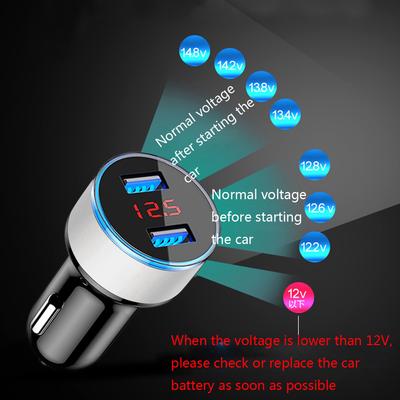 Dual USB Car Charger Socket 3.1A Phone Charger Power Adapter 2 Ports USB Digital LCD Voltage Display Voltmeter for 12V 24V Cars