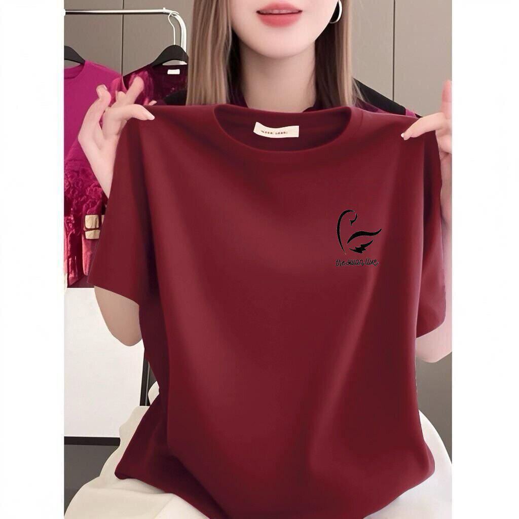 Women's Plus Size Printed Round Neck T-Shirt - Summer Casual Loose Fit, Slimming, High-End