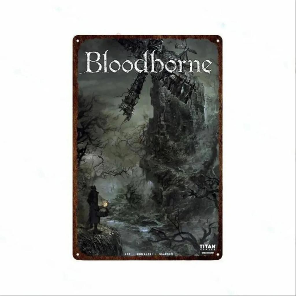 Plaque Metal Tin Signs Bloodborne Wall Decoration Vintage Art Posters Iron Painting for Man Cave Home Cafe Game Room Club Bar