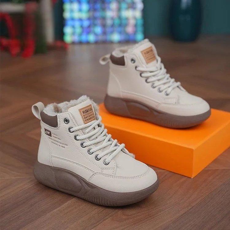 

Fleece Sports Shoes, Women s Cotton Boots, New Versatile Thickened Cotton Shoes 43 бежевий