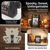 Indoor Holiday Table Decor Halloween Wooden Photo Frame, Pumpkin Ghost Cat Cutout Picture Autumn Tabletop Decoration Holder, Double-sided for