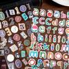 1 Set of Vintage Number Letter Stickers, Number Stickers for Scrapbooking, 6pcs Letter Stickers for Diary Decoration, Notebook