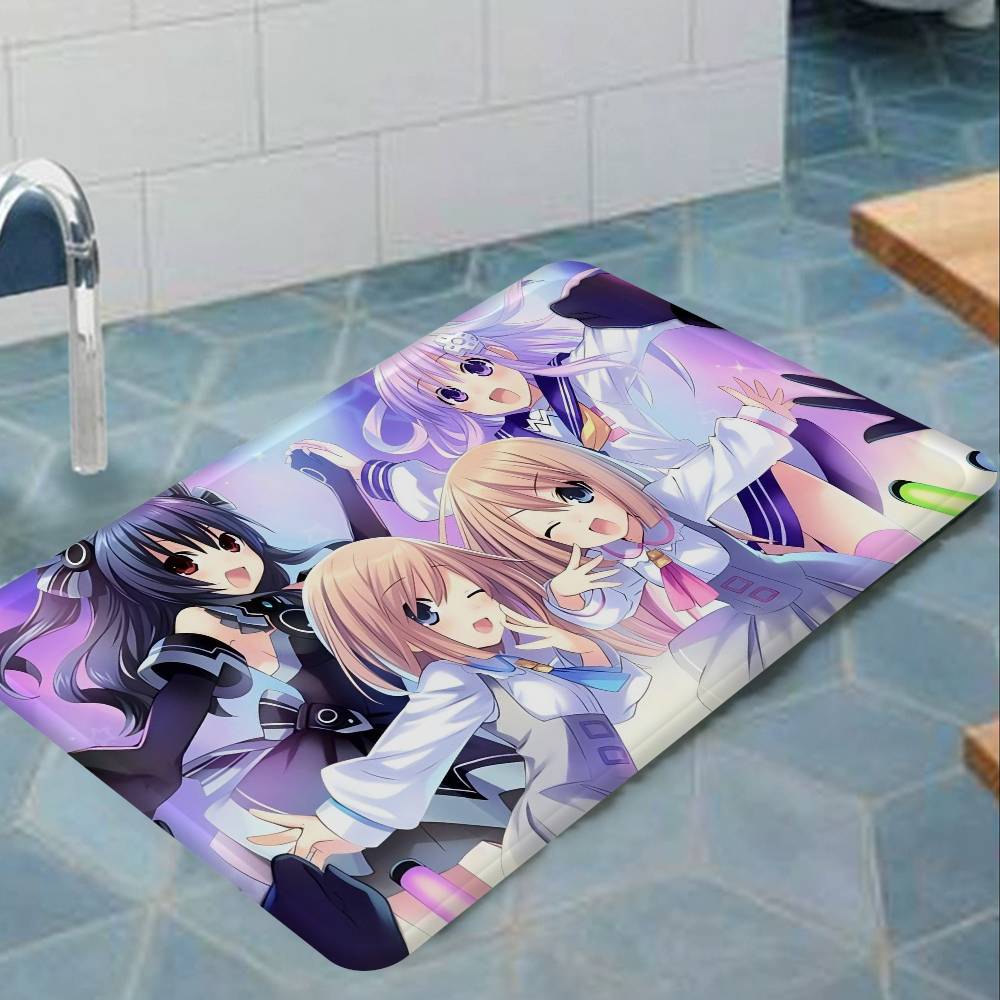 Anime Hyperdimension Neptunia Floor Mat Rectangle Anti-slip Home Soft Badmat Front Door Indoor Outdoor Mat Welcome Doormat