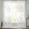 Elephant Mom And Baby Tulle Sheer Curtains For Kitchen Window Living Room Modern Voile Curtain Bedroom Drapes