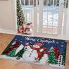 1pc Merry Christmas Snowman Welcome Doormat, "Merry Christmas" Snowman Mat, Christmas New Year Decorative Gift Mat, Flannel 1.2cm Thick, Indoor Outdoo