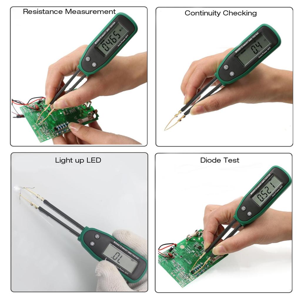 Resistance Resistance Capacitance MASTECH MS8910 Capacitance Meter for SMD Smart Tweezers Resistance Capacitance ESR Meter Tester, Meter, Measurement,