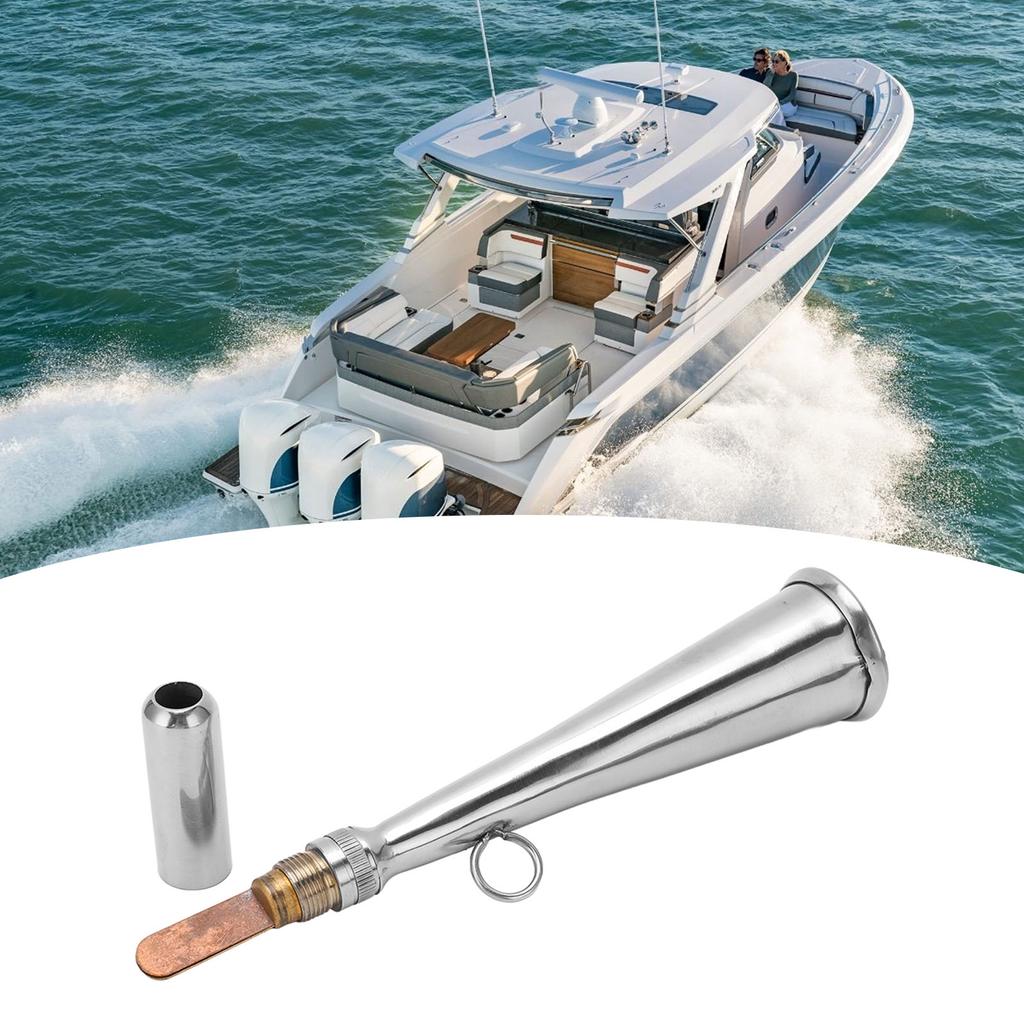 Handheld Foghorn Stainless Steel Fog Horn Removable Mouthpiece Accessory for Boat Parts