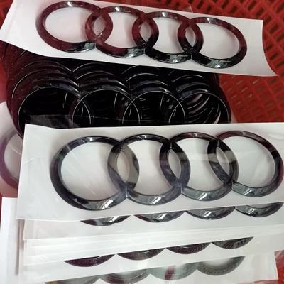 New 1pc 4-Ring ABS Car Hood Front Bonnet Grill Rear Trunk Emblem Logo Sticker For T A3 A4 A5 A6 A7 Q2 Q3 Q5 Q8 TT Black/Silver