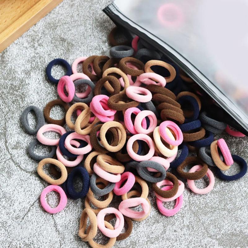 50/100 Stück Kinder elastische Haarbänder Mädchen Gum Scrunchie Gummiband für Kinder Nylon Haargummis Stirnband Baby Haarschmuck