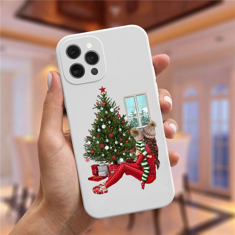 

Рождественский и новогодний подарок, чехол для телефона с рисунком линии для iPhone 13 Pro 11 Pro Max 12 mini XS XR 6s 8 7 Plus, модный чехол для девочек Fundas iPhone 13