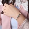 Nuovi Gioielli Retro in Argento Sterling 925 da Donna Braccialetti Apertura Stretta di Mano Creativi Braccialetti dell'Amicizia SL004