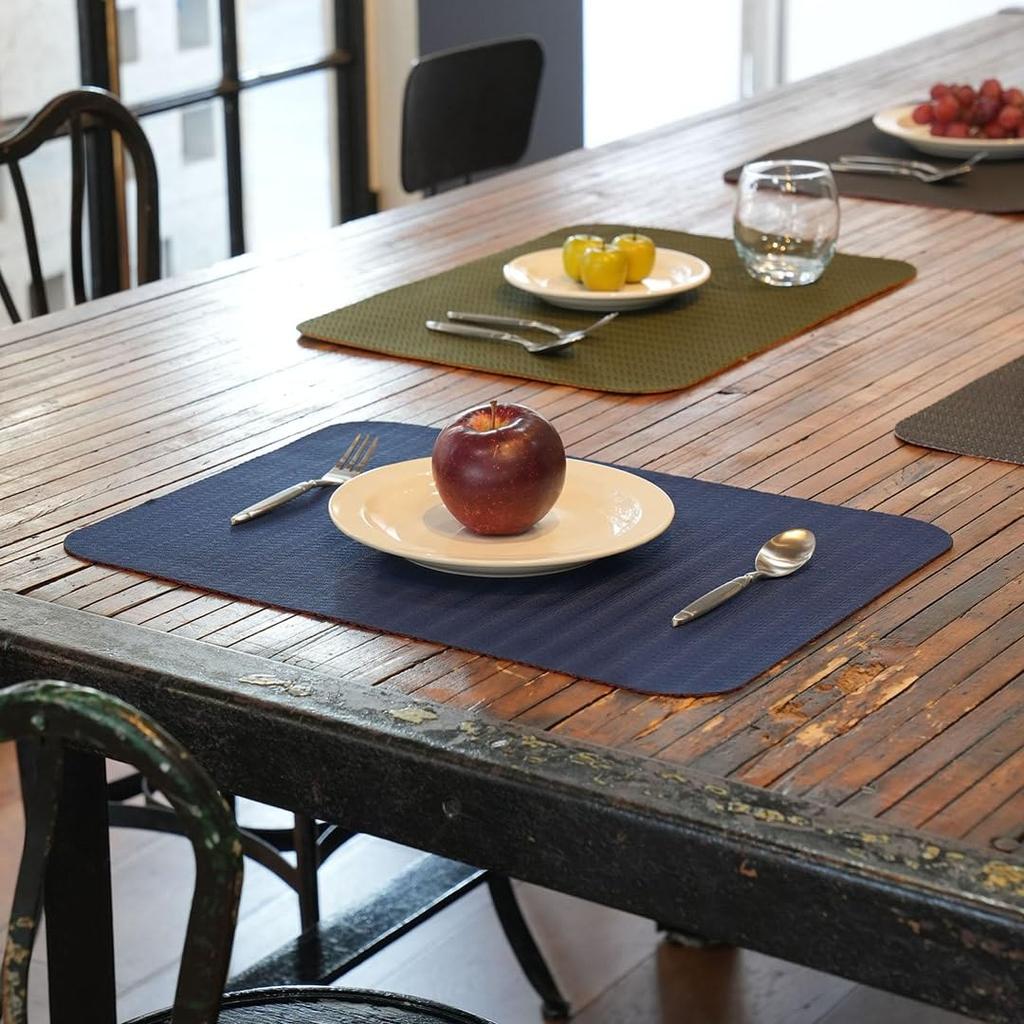 Dulton Herringbone Square Attractive Reversible Grey x Dining 35cm x Placemat, Placemat, Purple, Washable, Rectangular, Colorful, Table, 48cm,