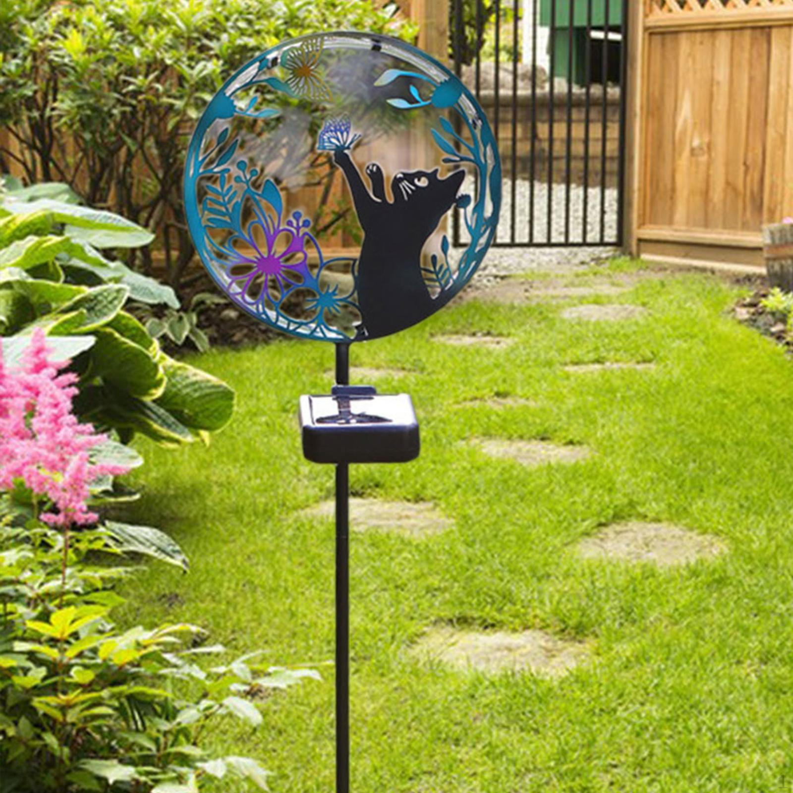 

Симпатичный набор светильников для садовых колышков Iron Art Cat