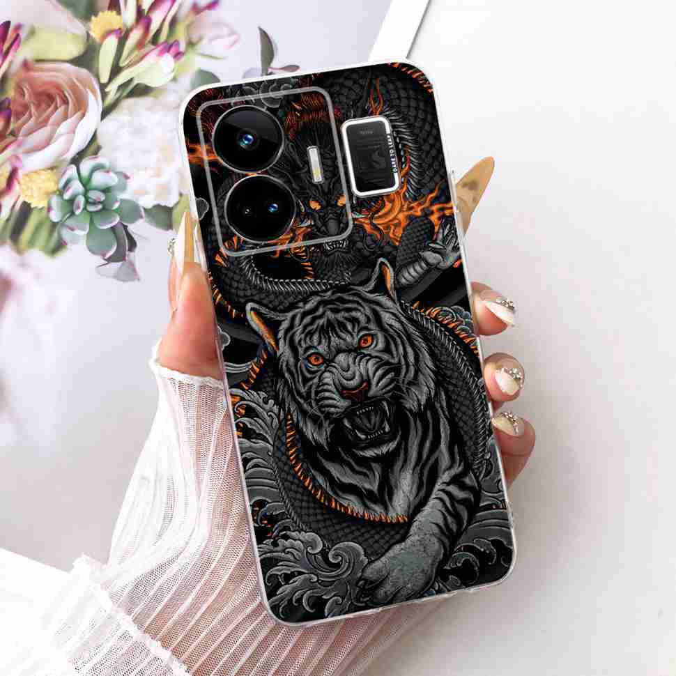 For Realme GT Neo5 RMX3706 Case Fashion Painted Flowers Silicone Cover For Oppo Realme GTNeo5 GTNeo 5 Phone Cases