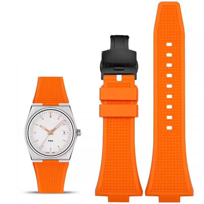 Watchband For Tissot PRX Series Super Player T137.407/T137.410 wristband Butterfly Buckle Men's High quality Watch Strap 26*12mm