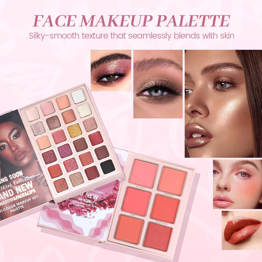 Julystar The Heartthrob Collection Multi-Color Makeup Palette Set Eyeshadow Blusher Highlighter Lip Cream Foldable Book Cosmetic Kit Gift Box