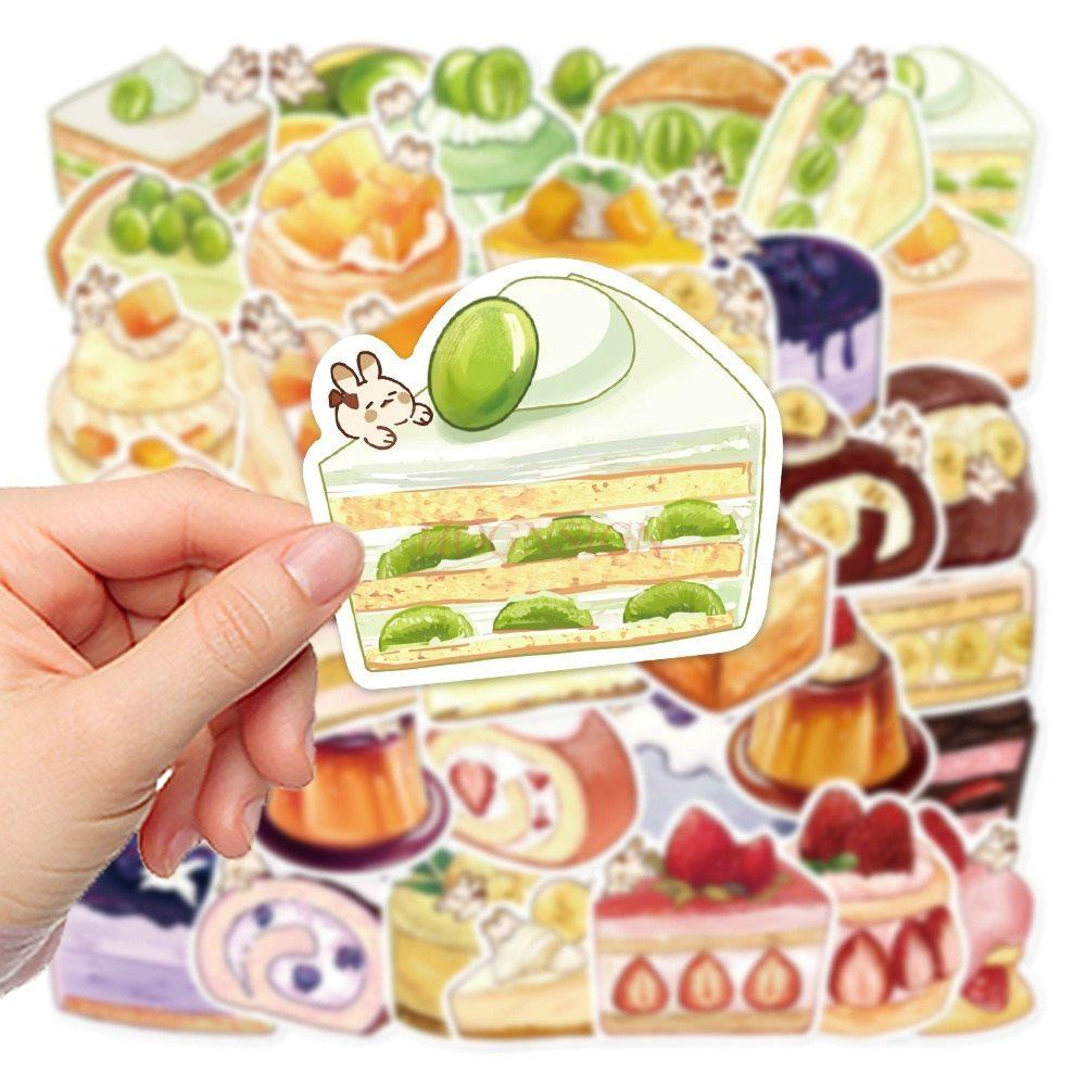 1set Cake stickers, hand drawn dessert bags, water bottles, phone cases, hand accounts, laptop decorations, art stickers