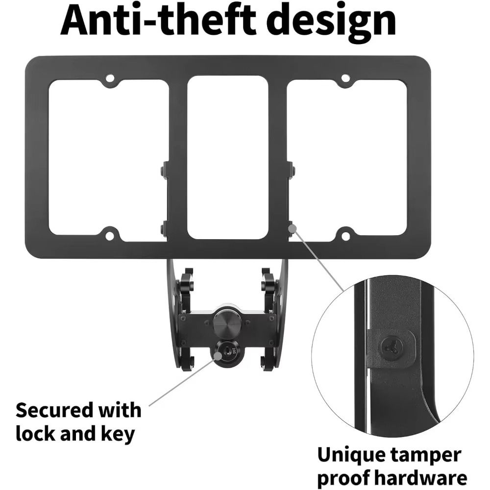 Lockable Licence Plate Cover Anti Theft License Plate Mounting Bracket  Vehicle-Mounted