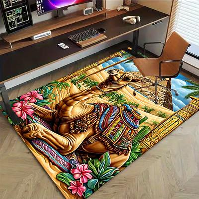 1PC Camel Pyramid Extra Large Non Slip Floor Carpet, Office, Family, Bedroom Large Area Rug Indoor Rugs, Vibrant Colors