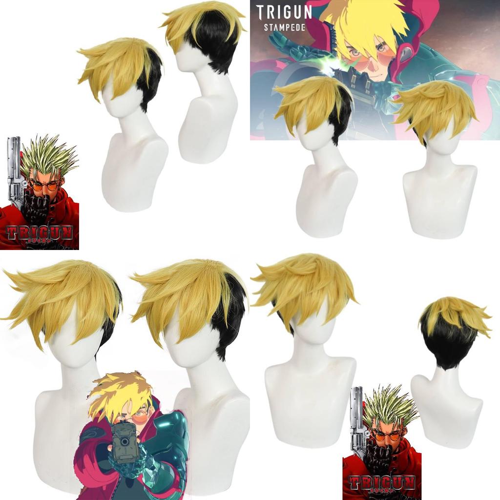 Trigun Stampede Vash Wig For Cosplay Costume High-quality Heat-resistant Anime Hairpiece