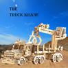 [med358] 3D Wooden Puzzle, Craft Kit, Educational Toy, Craft Model, DIY Wooden Puzzle, Gift for Adults, Boys, Girls, Birthdays, Present (Truck Crane)