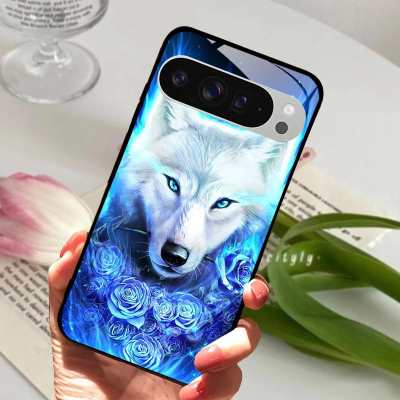 For Google Pixel 9 Pro XL Case Pixel9 Cute Animal Tempered Glass Phone Cover For GOOGLE PIXEL 9A Glass Protective Fundas Cases