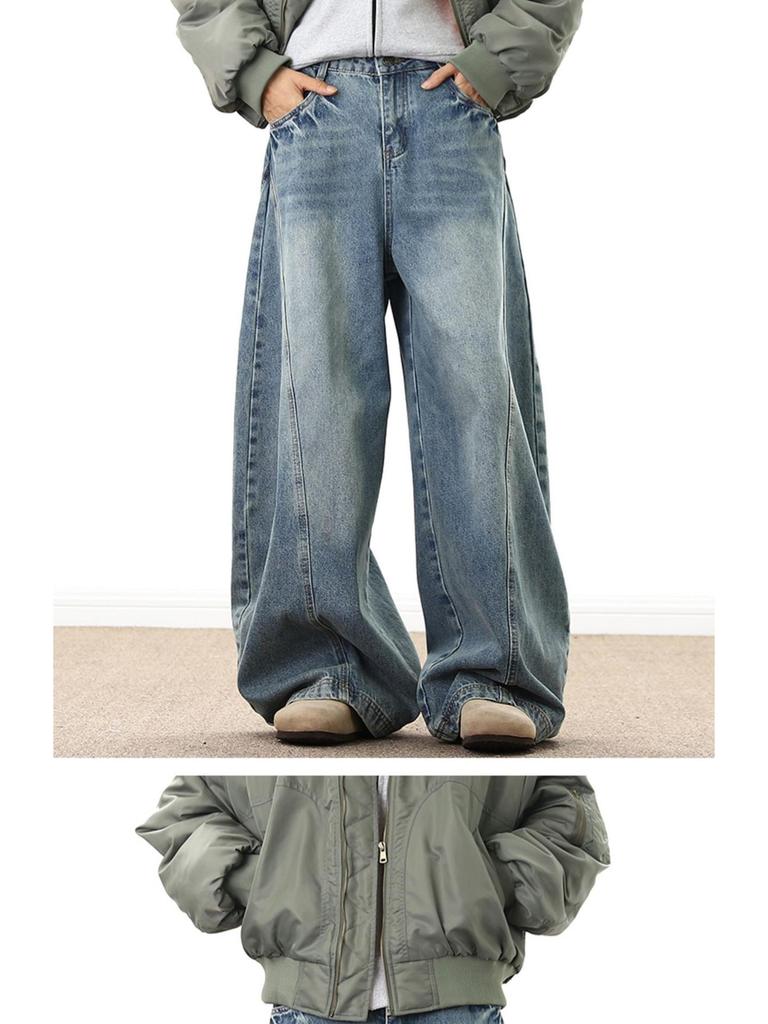 CleanFit Silhouette Scimitar Jeans: Retro, Loose & Slimming Unisex Design