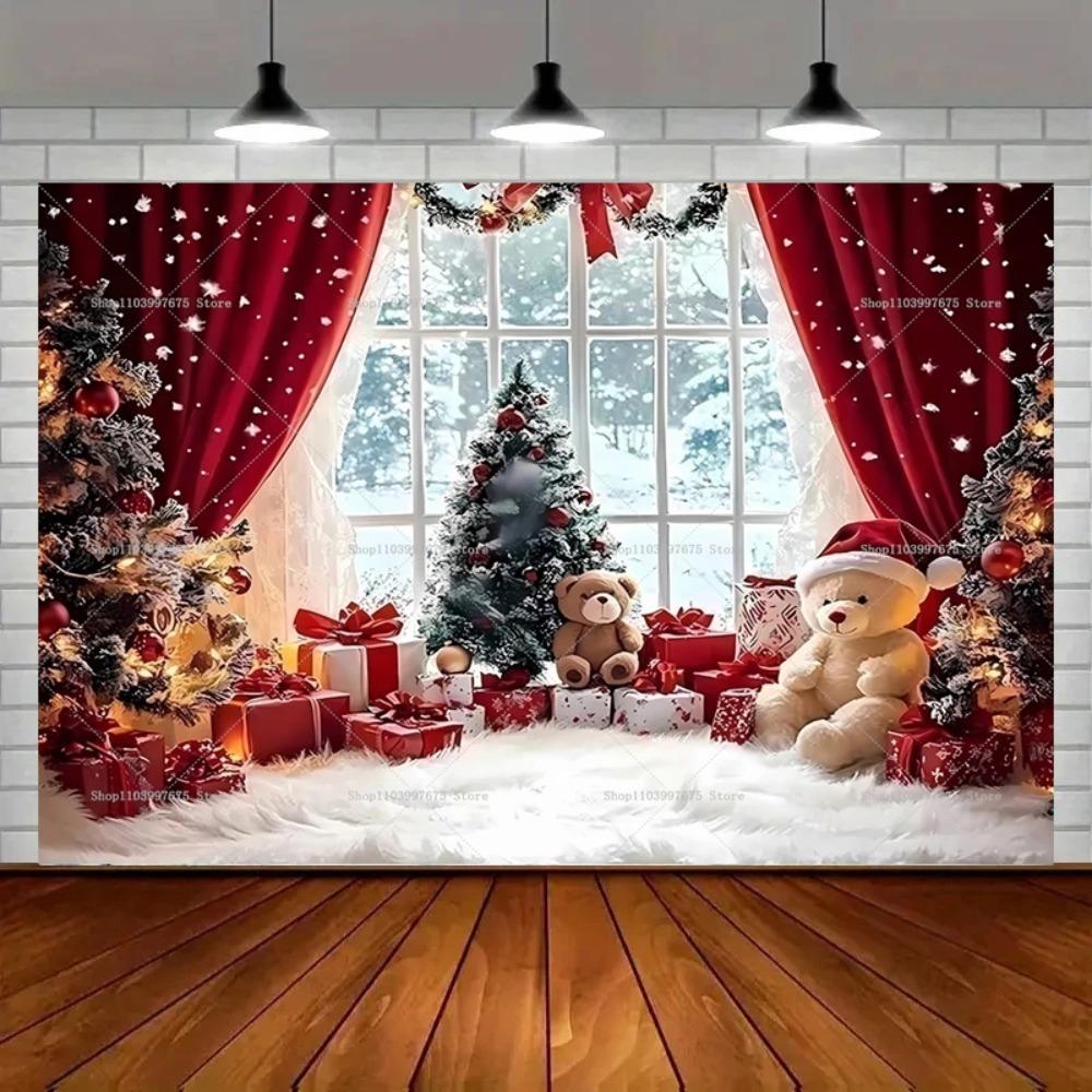 Merry Christmas Wonderland Snowman Theme Banner Backdrop Children's Birthday Party Home Decoration Photography Backdrop Cloth
