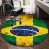 1PC round rug Brazil Artwork Printed Round Area Rug ,Rug For Home Office, Round Chair Rug, Decorative Carpet Fan gifts Christmas gift