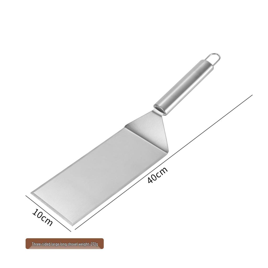 Stainless Steel Teppanyaki Spatula for Cooking, Hand-Grabbed Pancake and Steak Griddle Tool