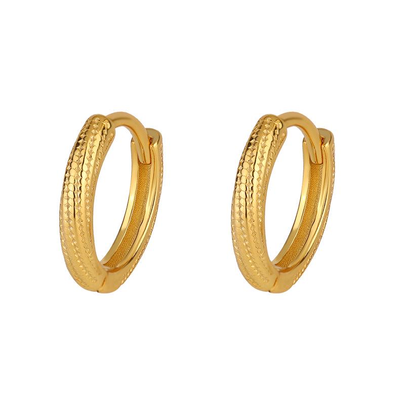 Trendy S925 Sterling Silver Twisted Rope C-Shaped Geometric Stud Earrings