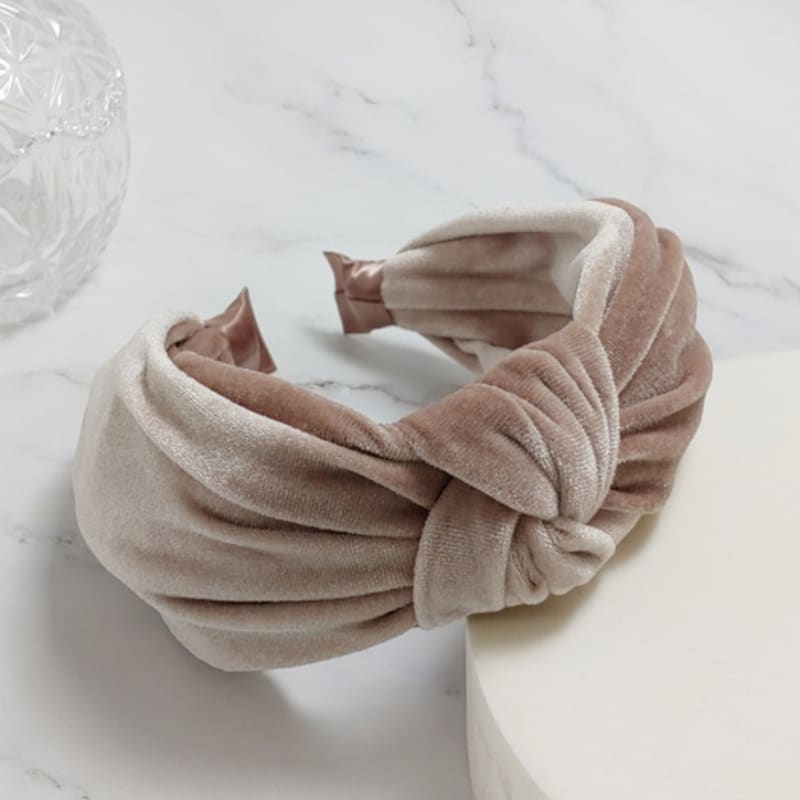 

LALA Бархатная повязка на голову с узлом - Бежевый FREE