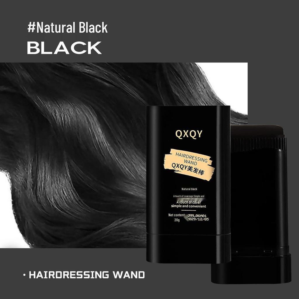 QXQY Natürlicher Schwarzer Haarfärbestift - Nicht auswaschendes Ansatz-Auffrischungsmittel zur Grauabdeckung