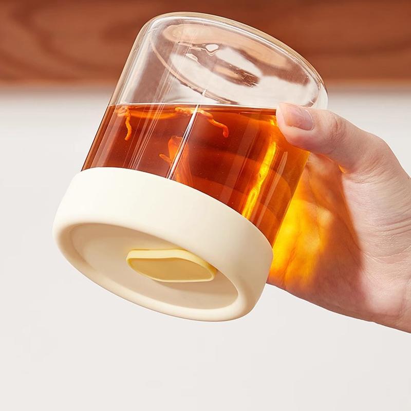 1 Pezzo Barattolo in Vetro per Alimenti da 240/400 ml con Coperchio in Silicone Ermetico Resistente al Calore Adatto al Microonde Contenitore per Zuppe Succhi Barattolo per Cereali