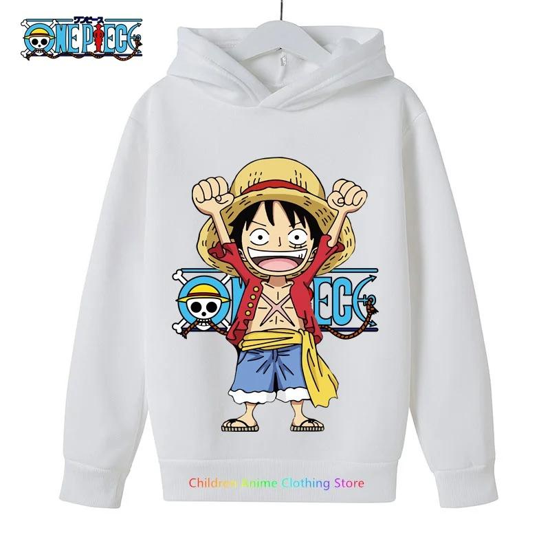 Anime Luffy Hoodie for Kids, One Piece Sweatshirt, Coat for Baby Boys and Girls, Warm Sweater, Autumn Clothing