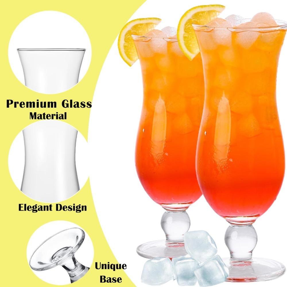 Verre Hurricane 485ML Verre Transparent Tasse à Jus Adapté pour Restaurants Traiteurs Cuisines Matière Plastique 16 Onces
