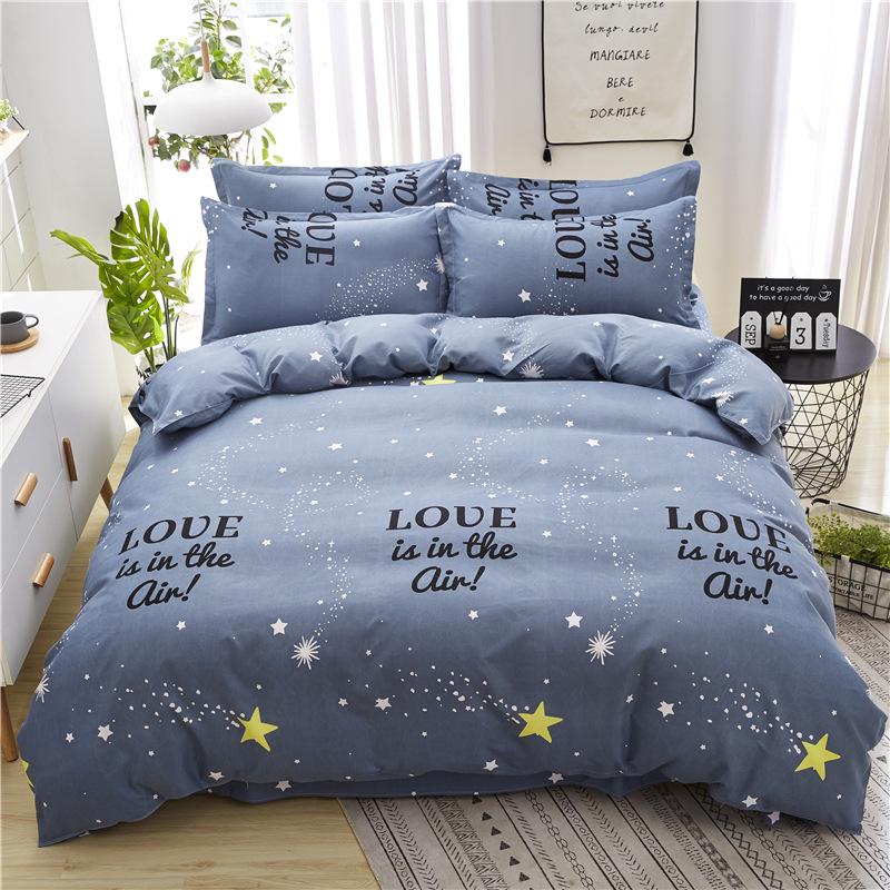 Gestreifte Bettwäsche aus gebürsteter Baumwolle für Herbst/Winter – Verdickter Bettbezug & Laken