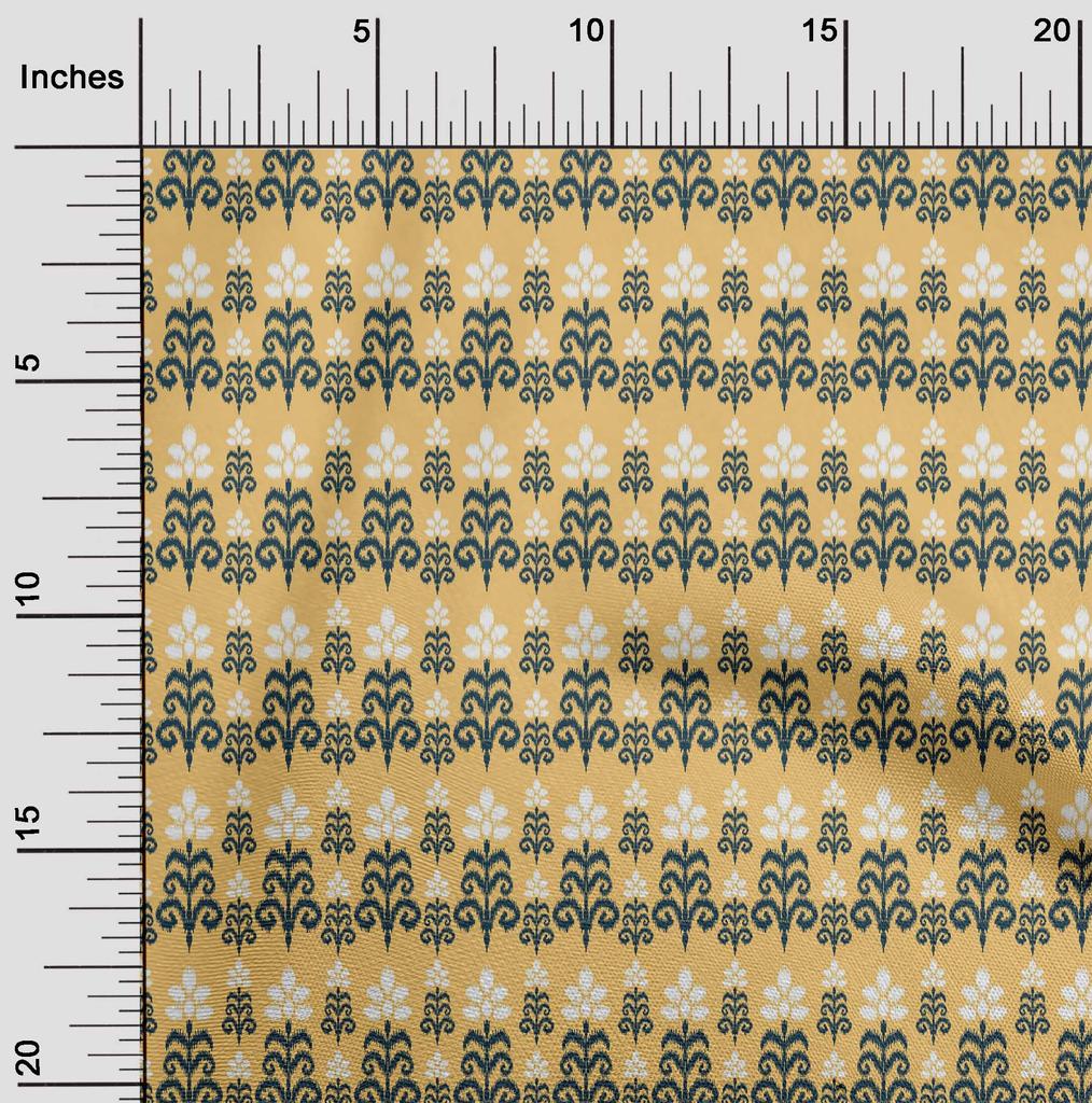 oneOone Cotton Flex Fabric Floral Ikat Printed Fabric 1 Yard 40 Inch Wide
