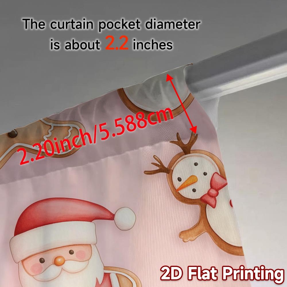 Set Of 2 Curtains Christmas Cookies Cute Popular Window Treatment Versatile Polyester Fabric Decorations Curtain