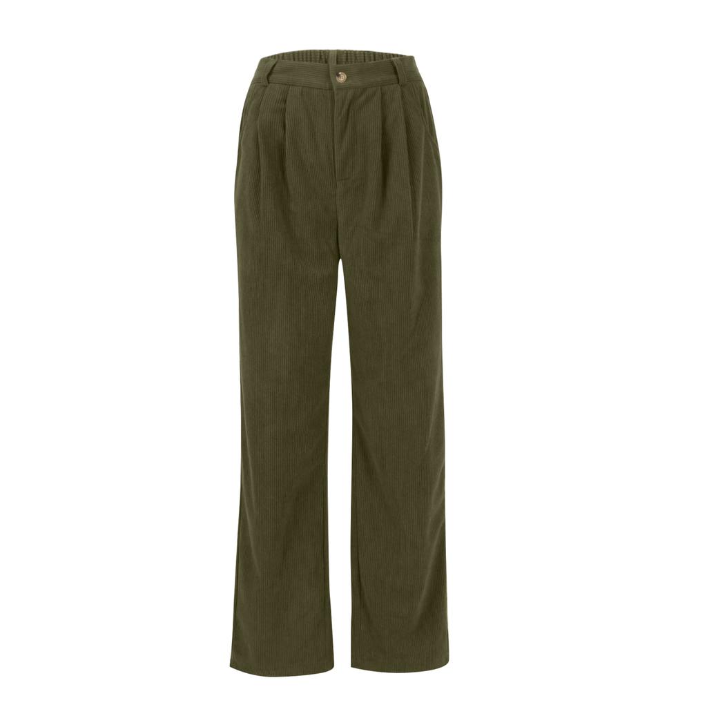 Women's Casual Fashion Pinstripe Straight And Winter Loose Wide-leg Straight Pants