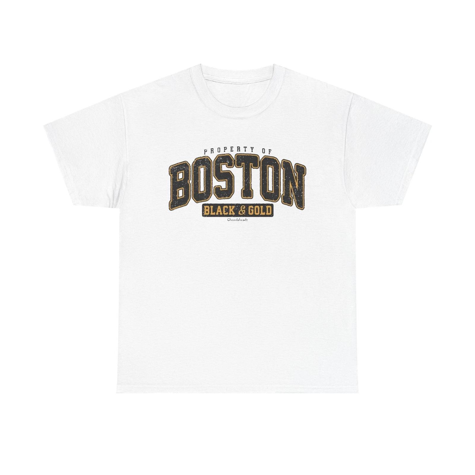Men s and Women s T-shirts Boston Black And Gold Graphic XS