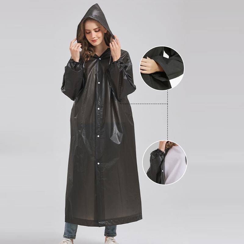 

Єва Дорослий Дитячий Плащ Дитина Дорослий Потовщений Водонепроникний Дощовик Дівчинка Хлопчик Для Походу На Відкритому Повітрі Подорожі Багаторазова Дощова Куртка чорний