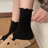 26 New Fungus Lace Medium Tube Socks Women'S Spring And Summer Thin Solid Color Mesh Breathable Stacking Socks Versatile Boneless Cotton Socks