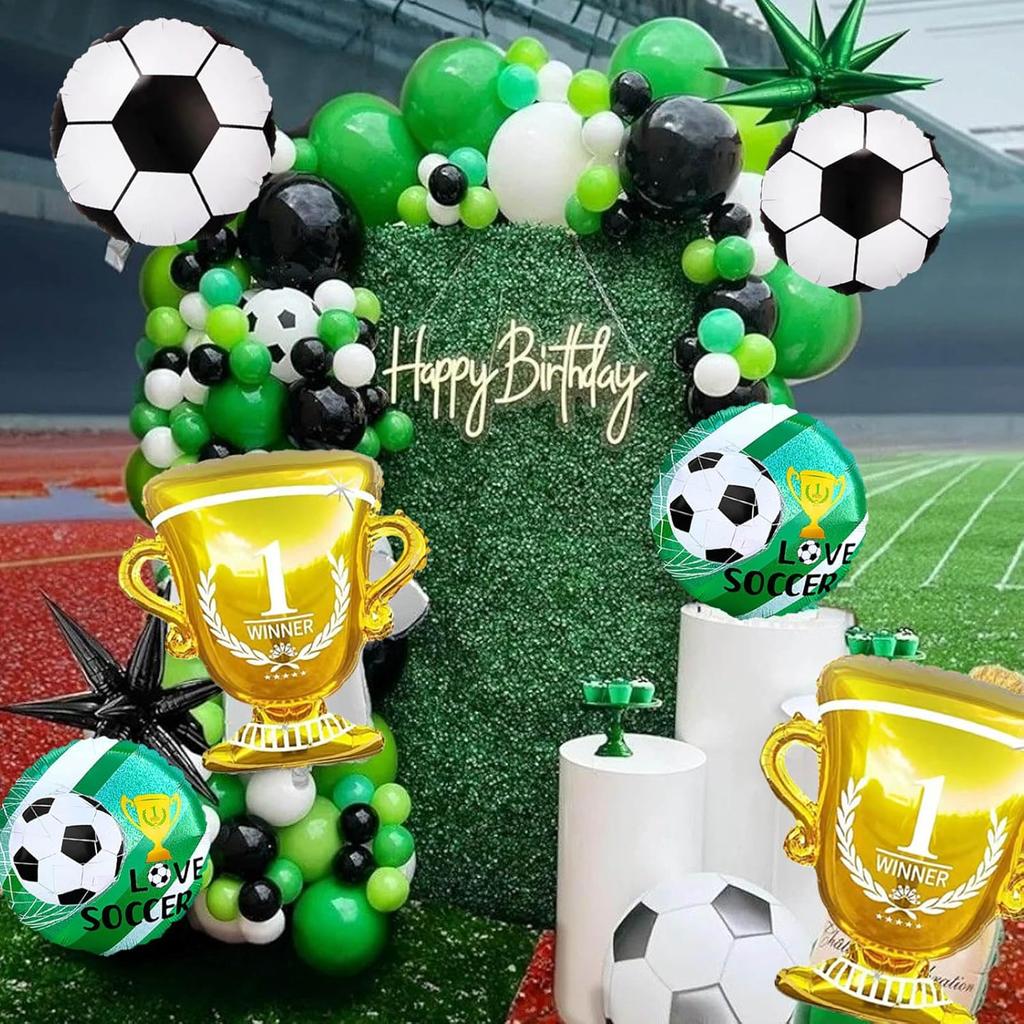 8 Pcs Soccer Balloons Set World Champion Trophy Balloon for Soccer Birthday Game Day Party Team Victory Celebration Sports Theme
