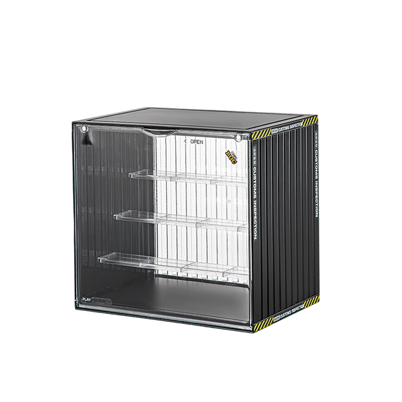 Витрина для фигурок Штабелируемая Практичная для Коллекционных Игрушек Спальни Черная