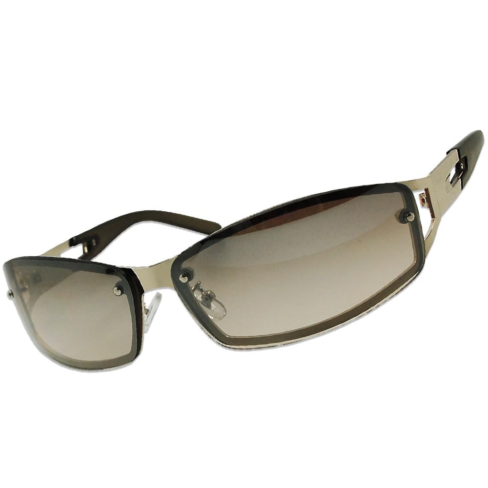 [Eyewear] Oraora-style sunglasses, seamless, smoke-tinted, UV-cut lenses, silver metal frame, slightly rebellious, delinquent style sunglasses for
