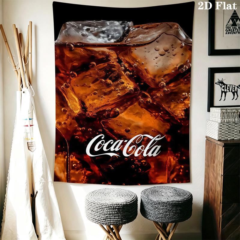 Retro Cocacola Wall Tapestry Tapestry Wallmounted Background Cloth Homestay Soft Decoration Tapestry Home Decor Background Wall Hanging Cloth