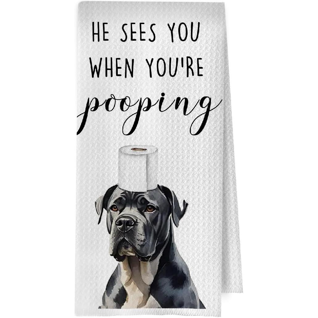 Maltese Gifts Hand Towels, Funny Maltese Gifts, Dog Mom Dad Gift Waffle Weave Decorative Hand Towels for Bathroom Washroom, Pet Lover Gift, 16x24 Cane Corso