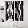 2pcs Black and White Wave Patterned Curtains   Design for Living Room Bedroom Modern Home Window Decoration   Rod Pocket Curtains