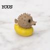 Puffer Duck Decoration 3D Printed Pufferfish Figurine, Cute Desk Decor, Mini Cartoon Animal Ornament with Bumpy Ornaments Texture, Brown-Yellow